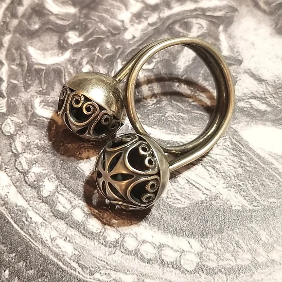 1800s EXTREMELY RARE Pomander Ring  Sterling Silver - Picture 3 of 9